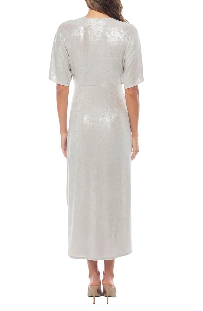 MARINA Foil Rib Knot Cocktail Dress 2