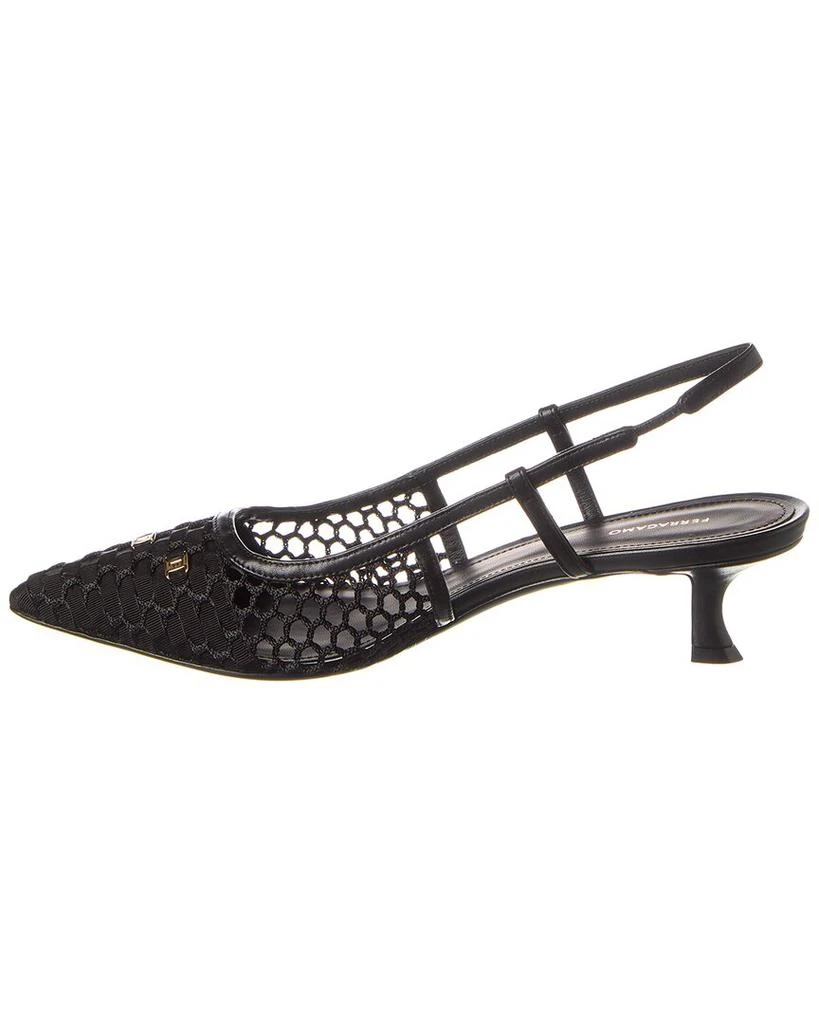 Salvatore Ferragamo Ferragamo Vara Chain Mesh 
Leather Slingback Pump 2