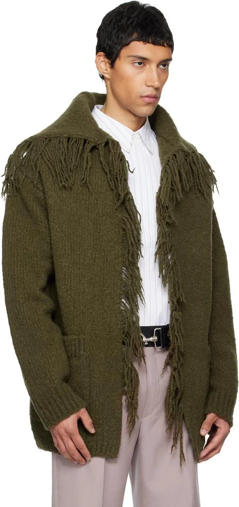 Dries Van Noten Green Fringe Cardigan 2