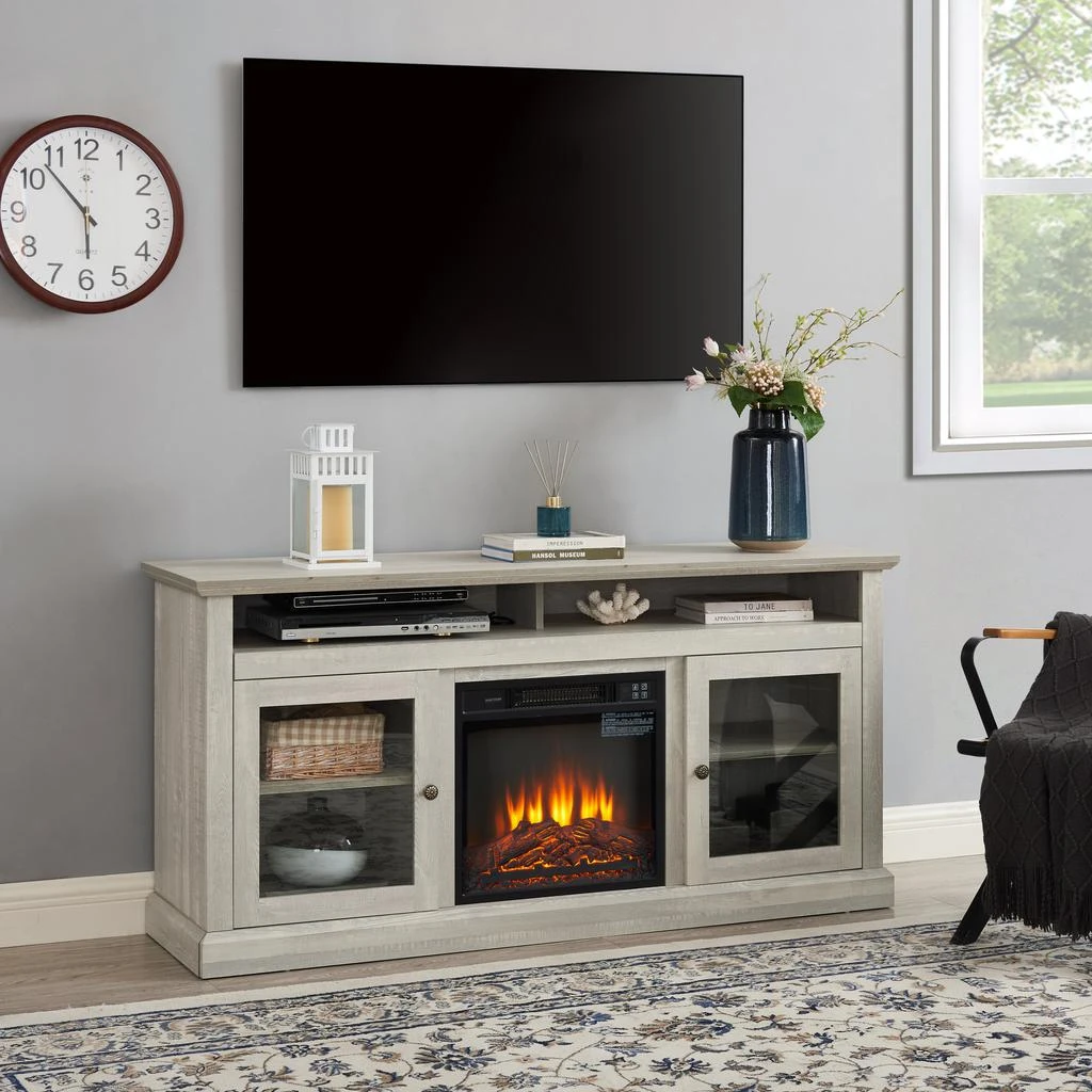Streamdale Furniture Streamdale Modern TV Media Stand with 18" Fireplace Insert 2