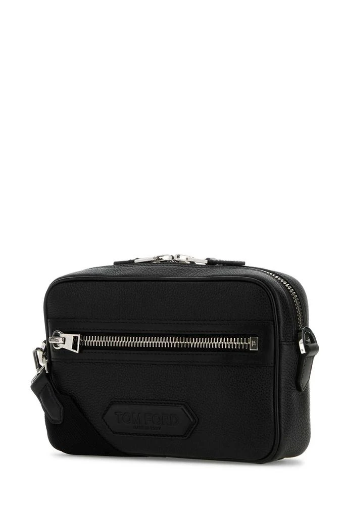 Tom Ford BLACK LEATHER SMALL MESSENGER CROSSBODY BAG 2