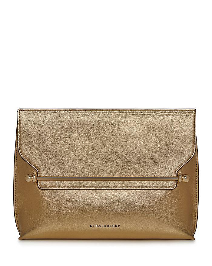 Strathberry Stylist Metallic Gold Tone Leather Crossbody