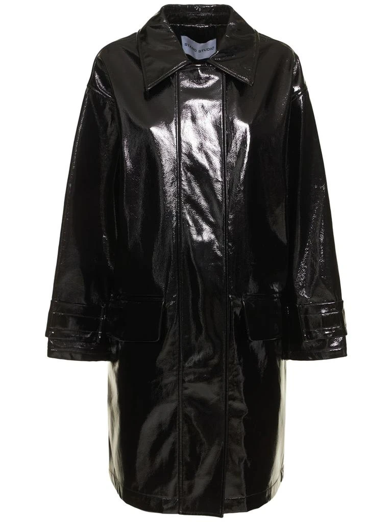 STAND STUDIO Conni Shiny Faux Leather Coat 1