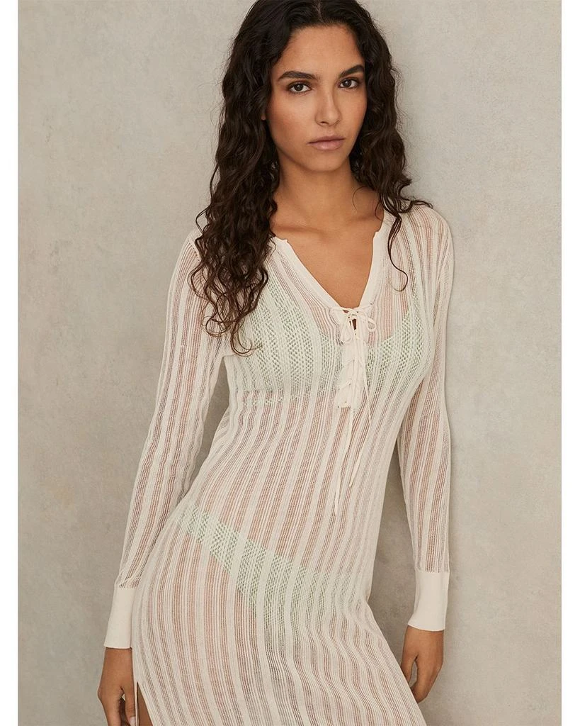 REISS Samantha Sheer Knit Dress 3
