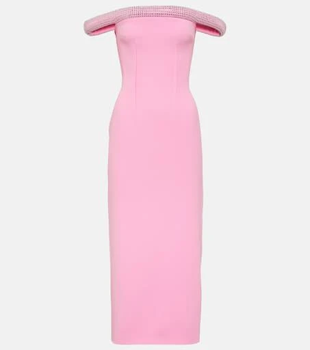 David Koma Crystal-embellished cady midi dress 1