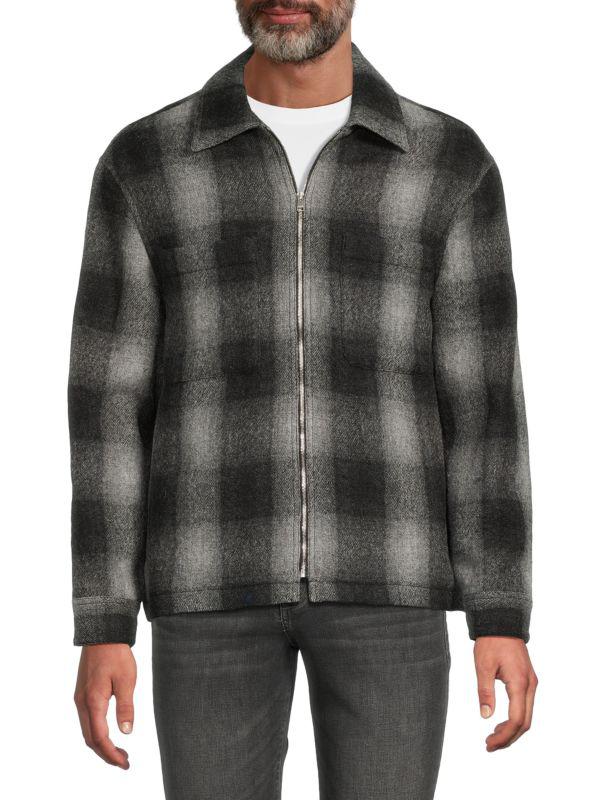 FRAME Plaid Virgin Wool Shacket