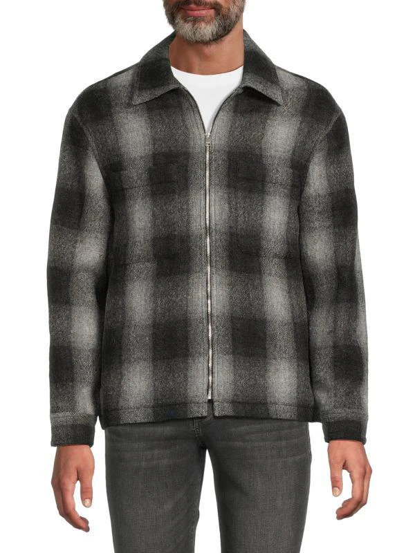FRAME Plaid Virgin Wool Shacket 1