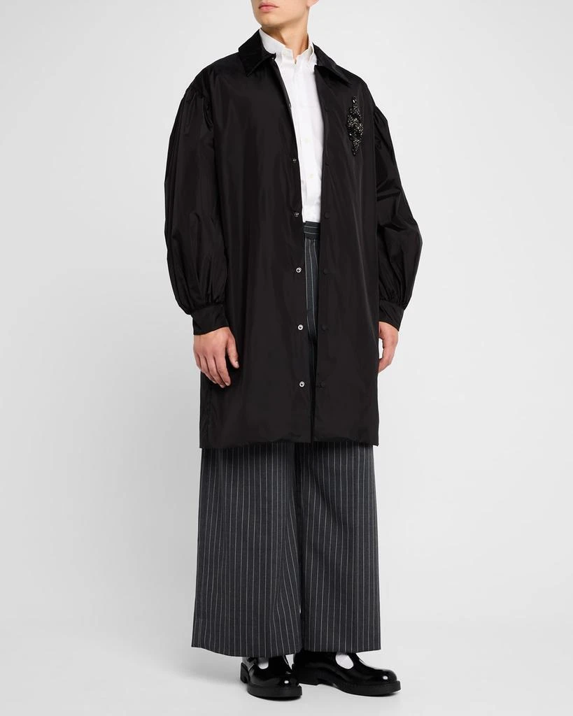 Simone Rocha Men's Puff-Sleeve Embellished Utility Coat 3