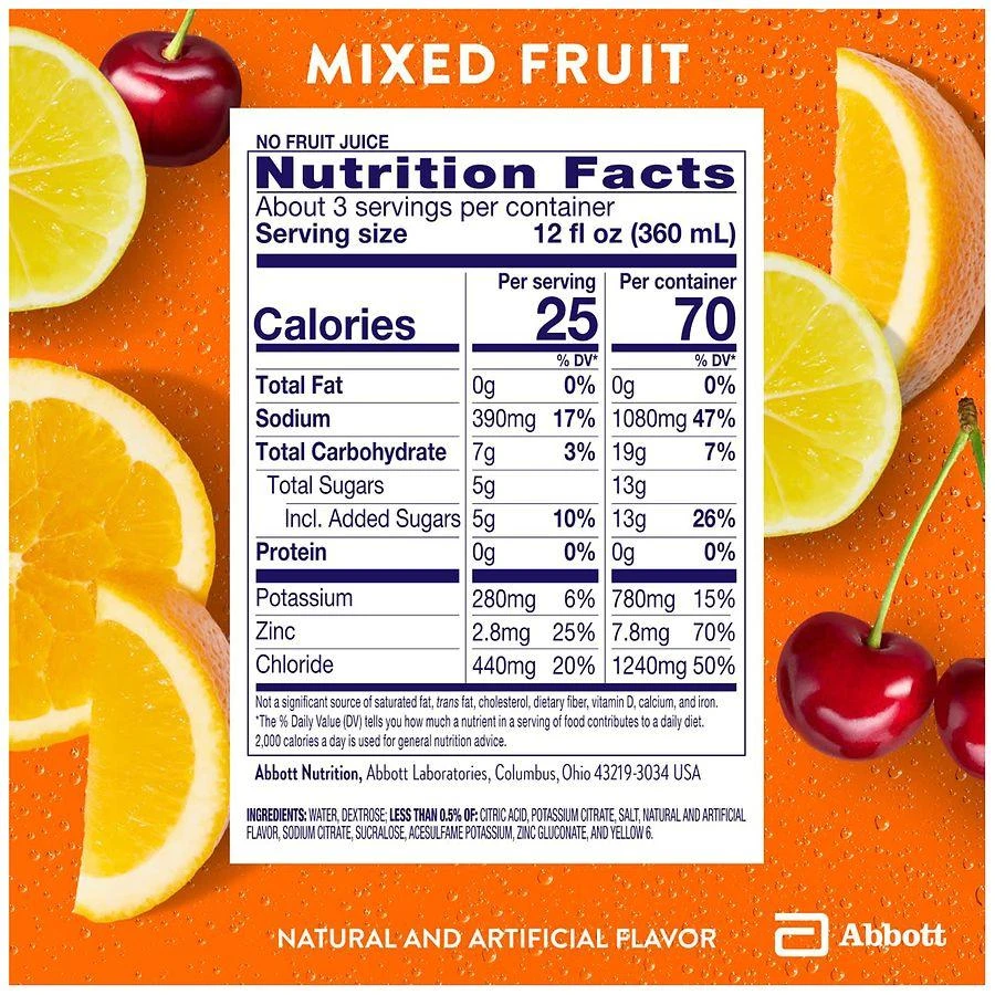 Pedialyte Electrolyte Solution Mixed Fruit 8