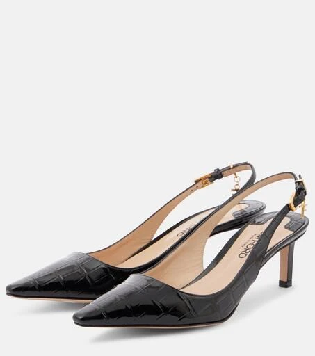 Tom Ford Angelina croc-effect leather slingback pumps 5