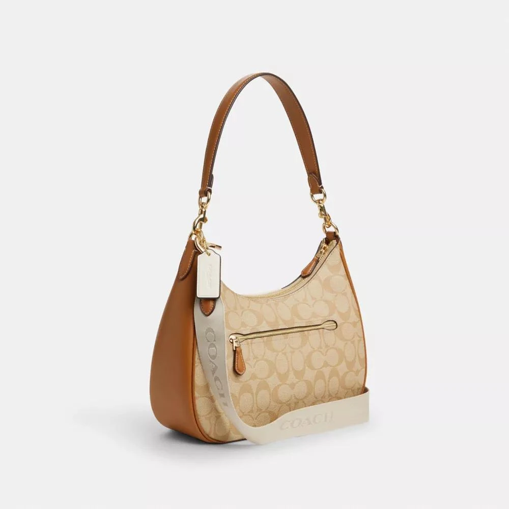 Coach Teri Hobo Bag In Signature Canvas With Stripe 4