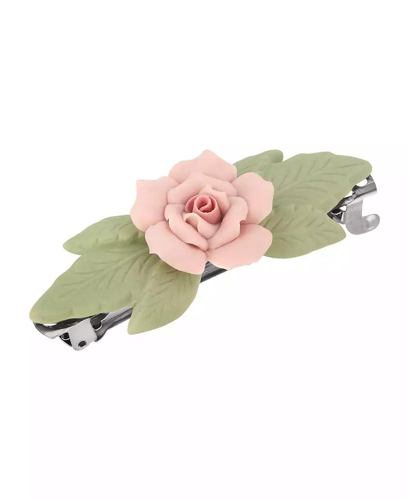 2028 Women's Silver-Tone Genuine Porcelain French Hair Barrette