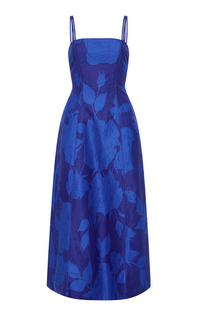 Aje Aje - Belonging Printed Linen-Blend Midi Dress - Blue - AU 6 - Moda Operandi