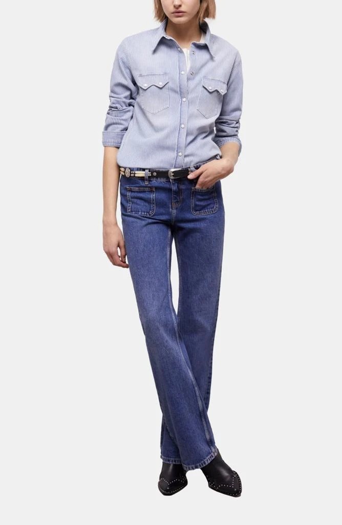 The Kooples Stripe Long Sleeve Stretch Cotton Button-Up Shirt 7