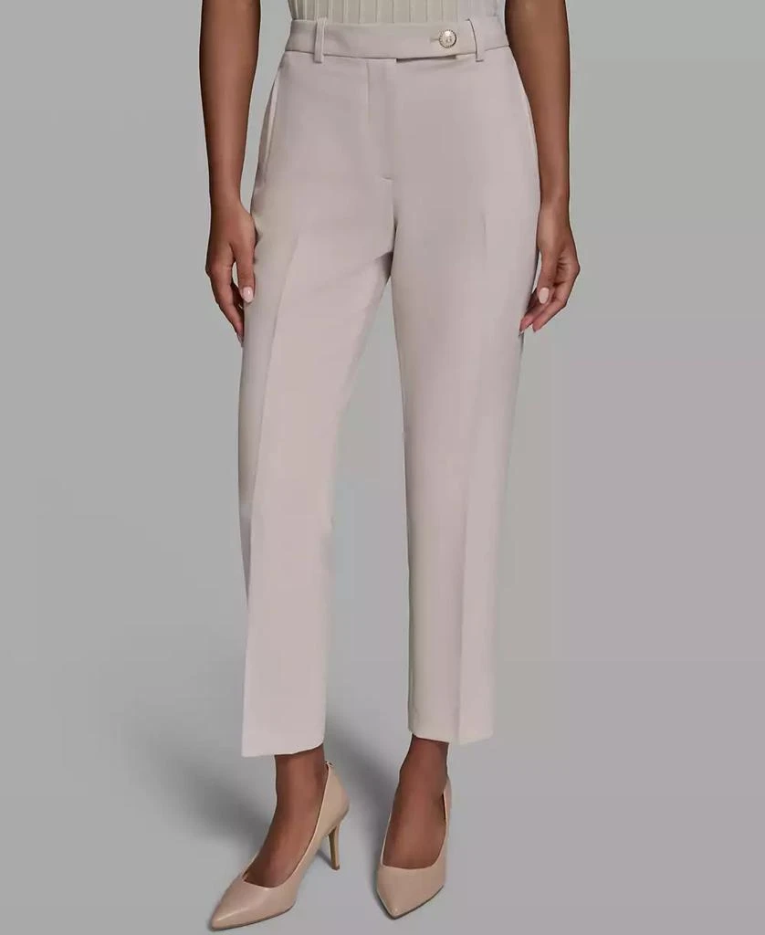 Karl Lagerfeld Paris Women's Mid-Rise Straight Leg Ankle Pants