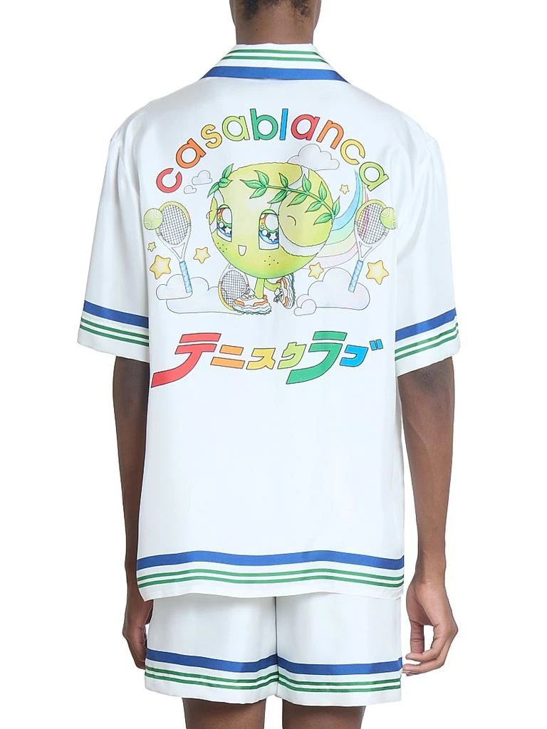 Casablanca Tennis Ball Silk Short-Sleeve Shirt 5