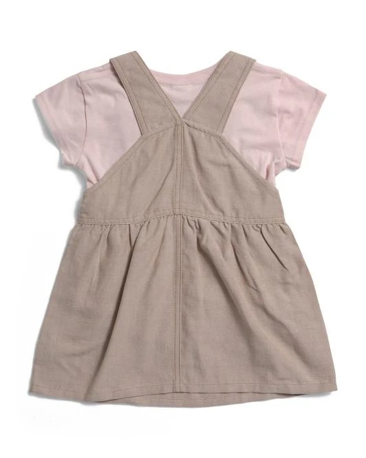 Carhartt Toddler Girls 2pc T-shirt And Chambray Jumper Set 2