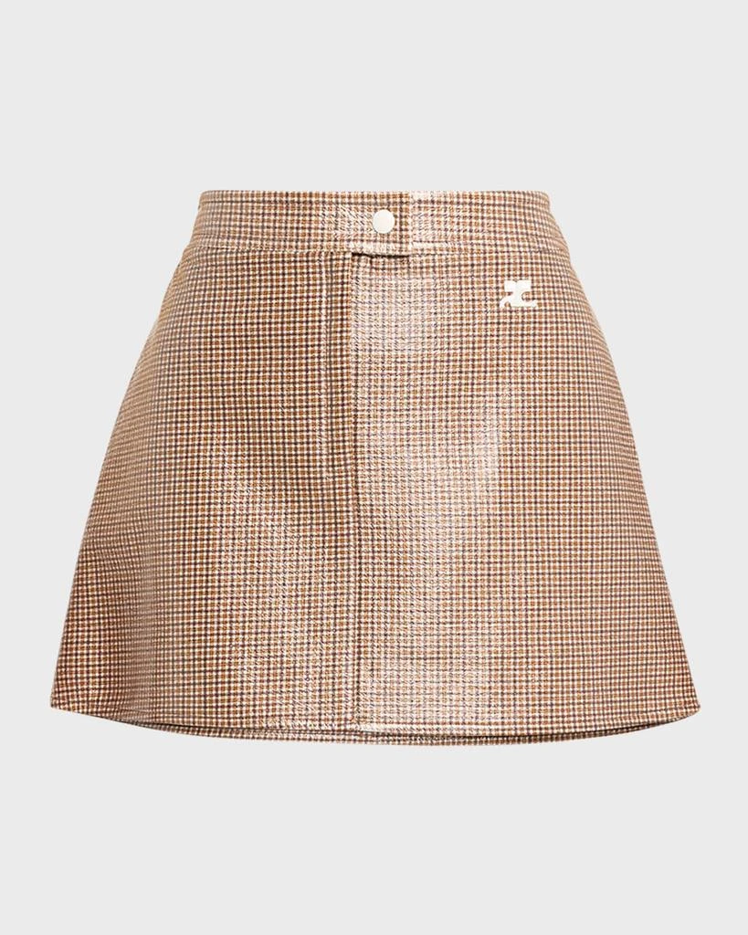 courreges Re-Edition Checked Print Vinyl Mini Skirt 2