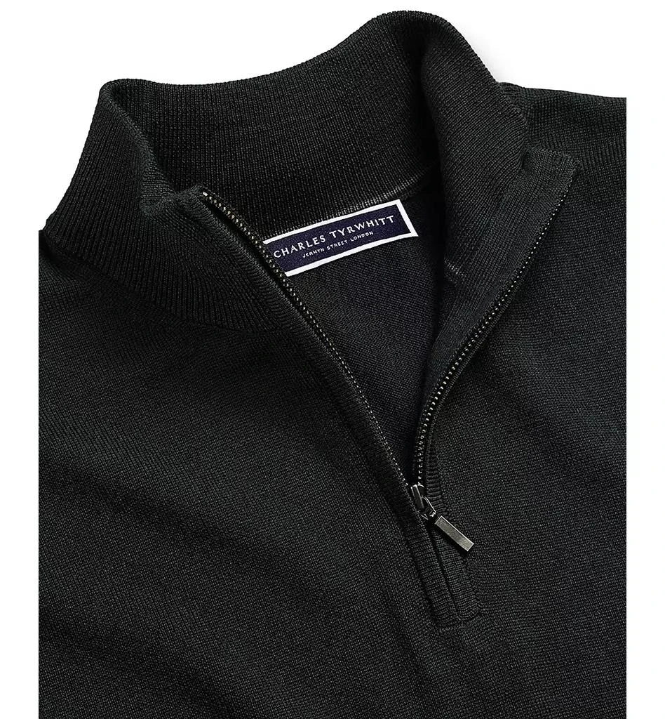 Charles Tyrwhitt Men's Long Sleeve Quarter-Zip Merino Wool Sweater 14