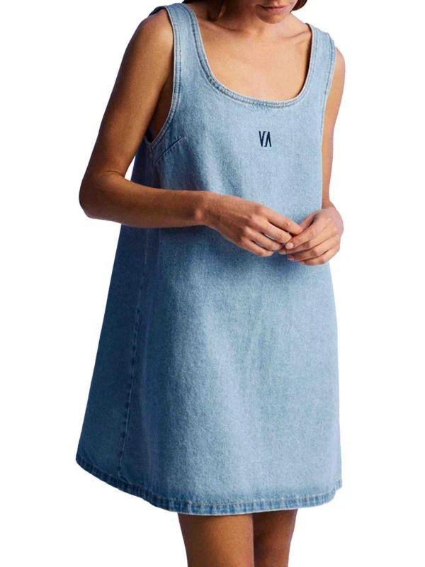 Nocturne Scoopneck Mini Denim Dress 2