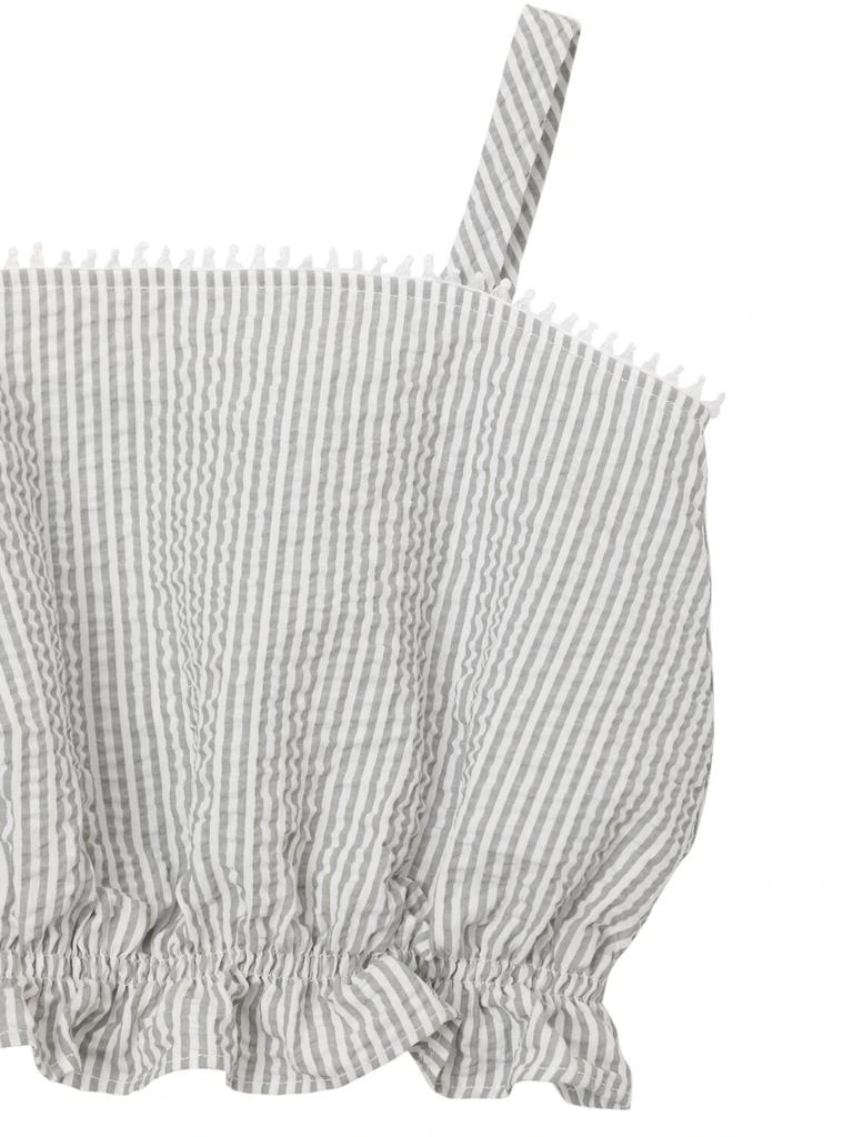 IL GUFO Striped Seersucker Cotton Top & Shorts 1