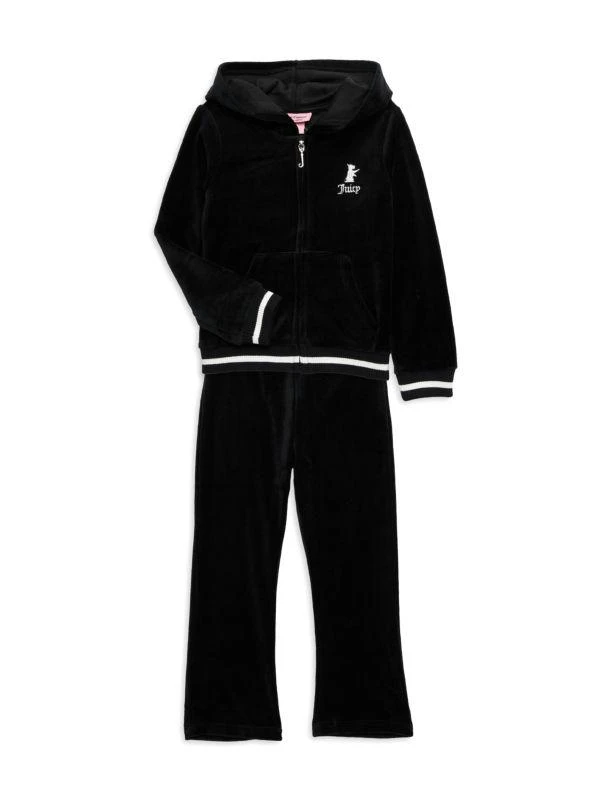 Juicy Couture Baby Girl's, Little Girl's & Girl's Hoodie & Sweatpants Velour Set 1