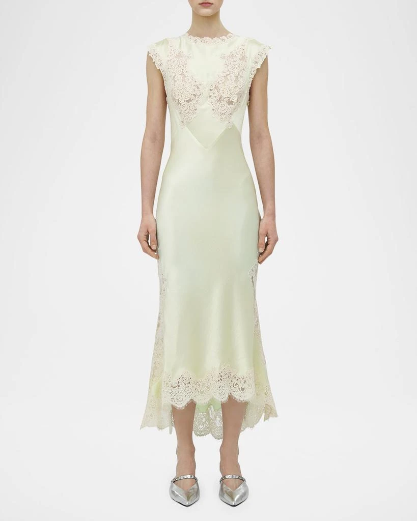 McQueen Lace Inset Sleeveless Satin Midi Dress - Dresses & Skirts - Free  Shipping - BeyondStyle