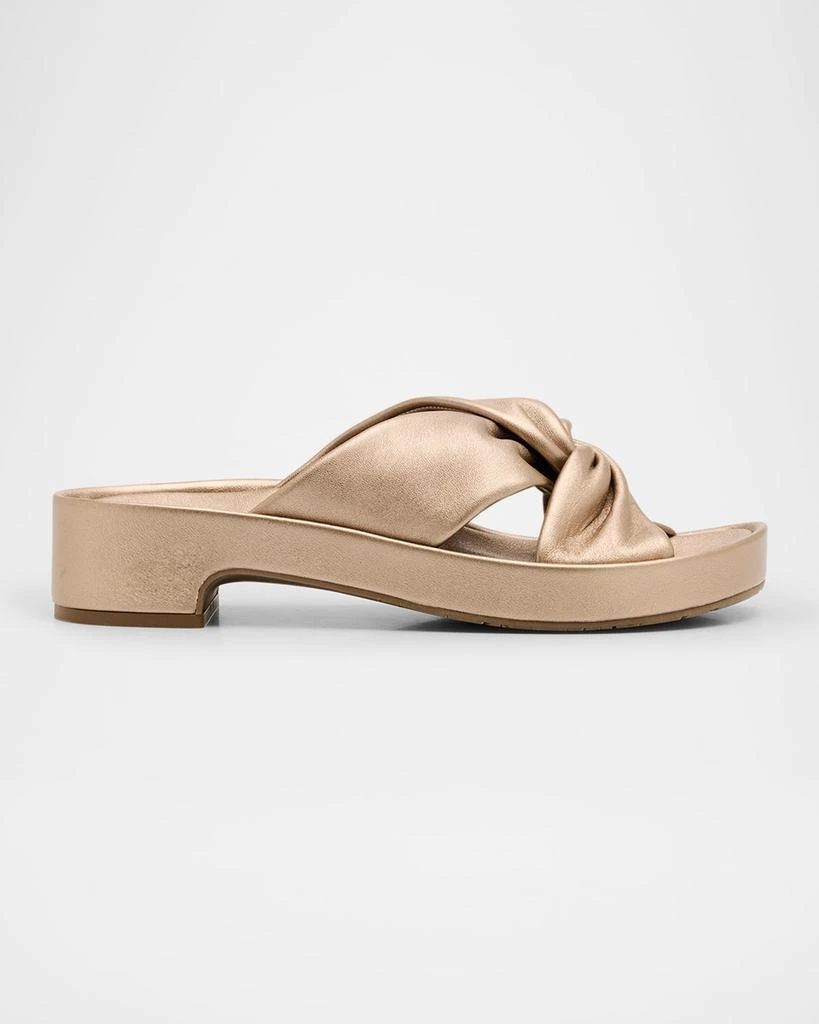 Pedro Garcia Twisted Metallic Leather Flatform Sandals 1