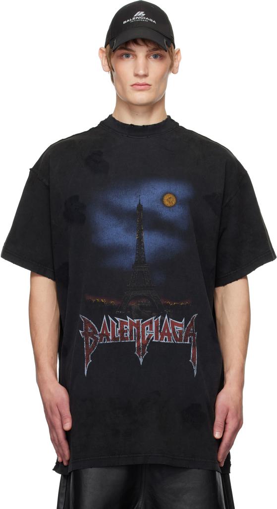 Balenciaga Surfer Cracked Vintage Cotton T-shirt - T-Shirts