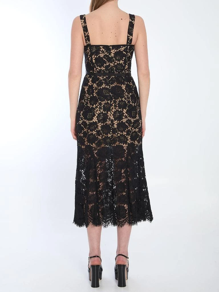 Self Portrait BLACK FINE LACE MIDI DRESS 4