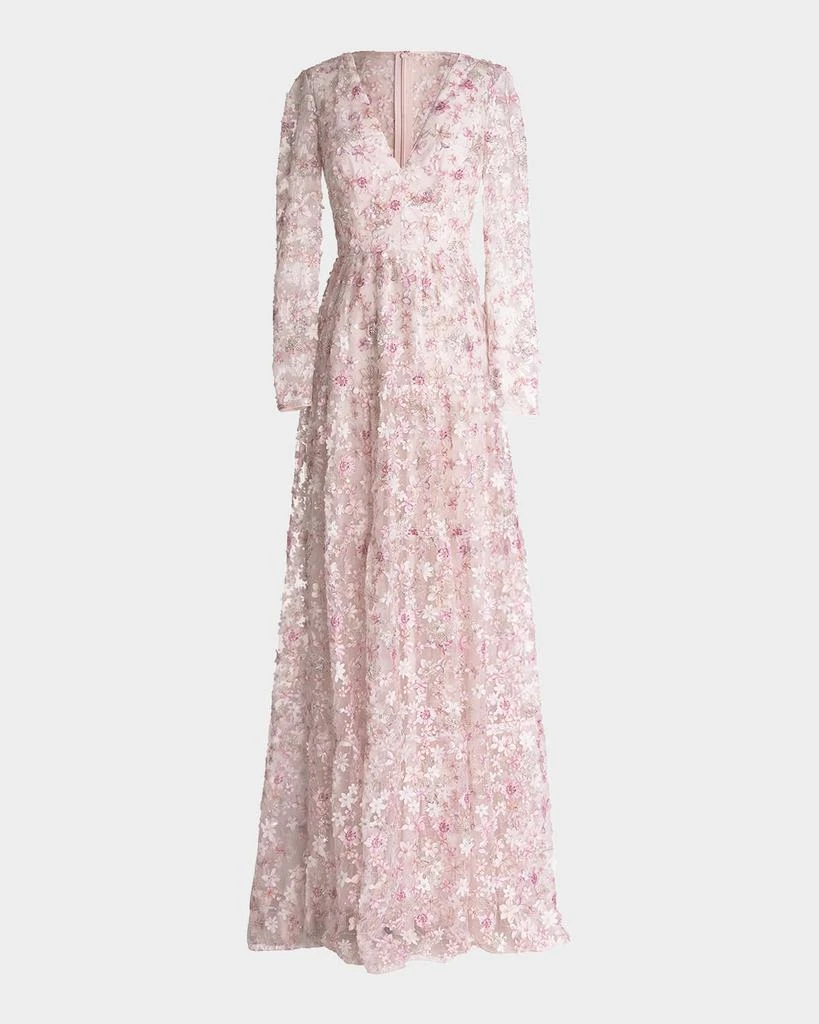 Dress the Population Black Label Angelina Beaded Floral Applique Gown 1