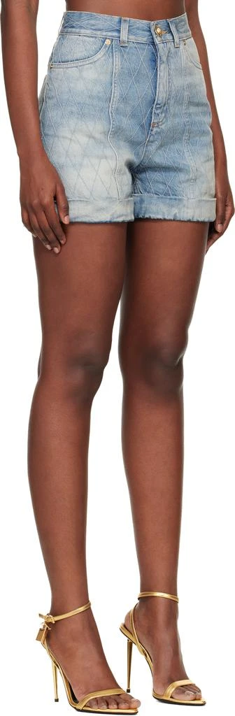Balmain Blue Diamond Denim Shorts 2