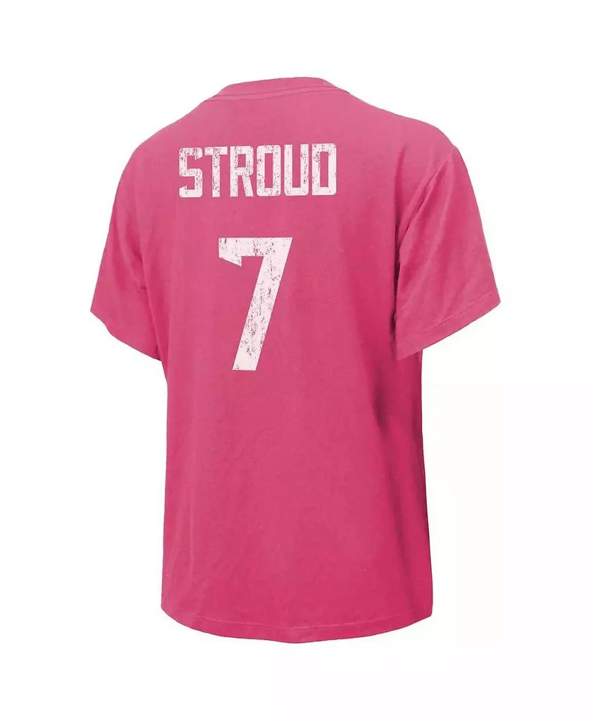 Majestic Women's Threads C.J. Stroud Pink Distressed Houston Texans Name and Number T-shirt 2