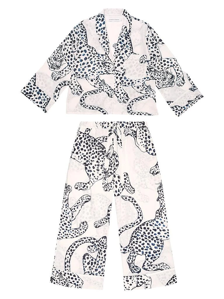 Desmond & Dempsey Jaguar Print Boxy Pajama Set 1