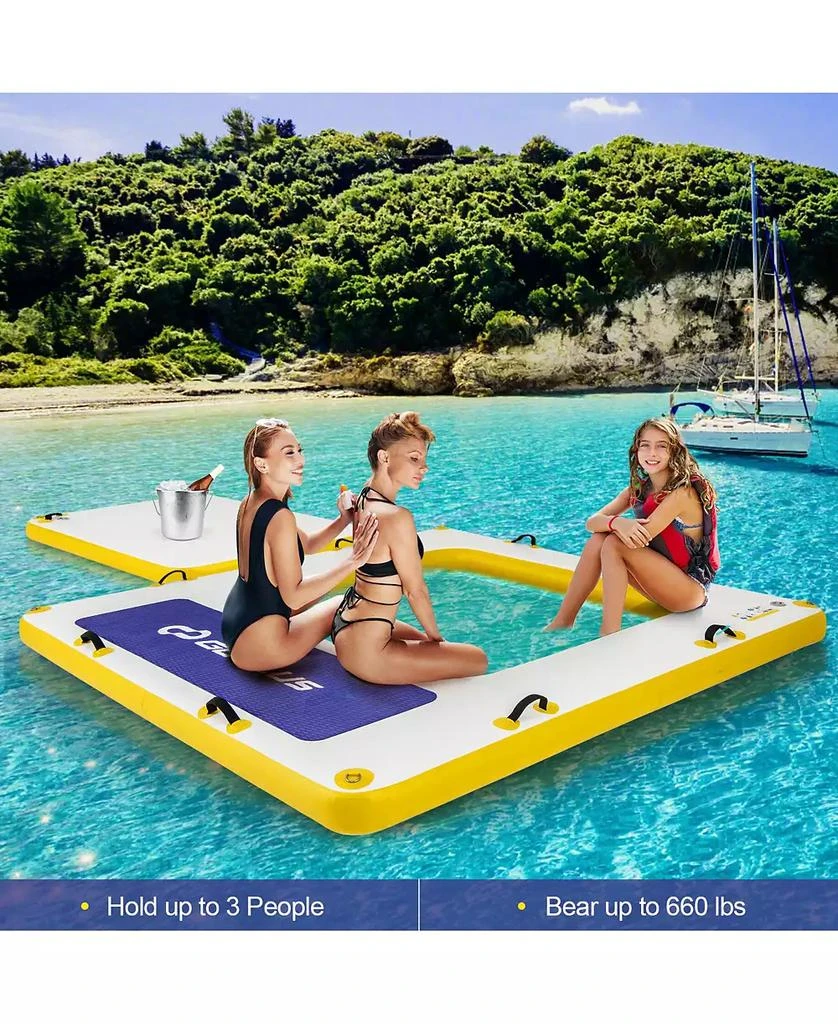KUYOTQ 8 ft x 8 ft Inflatable Dock Platform with Mesh Swim Lounge 2