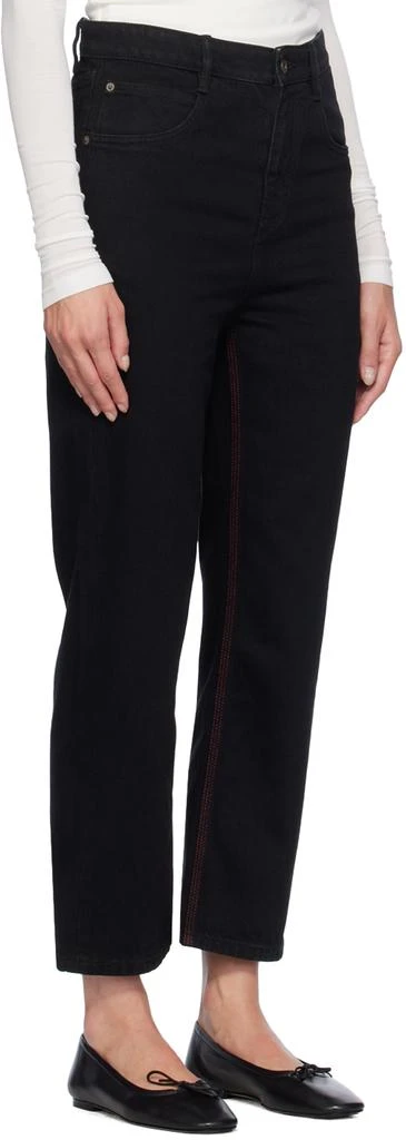 Fax Copy Express Black Red Stitch Straight-Leg Jeans 2