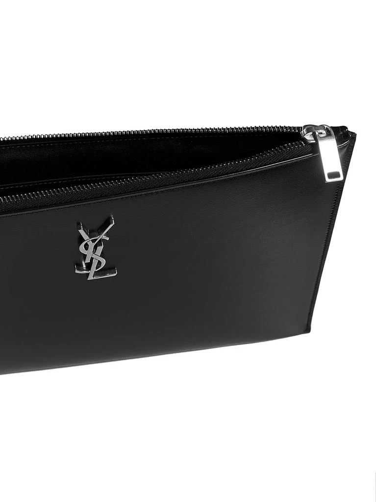 Yves Saint Laurent Saint Laurent Logo Plaque Zipped Clutch Bag 4