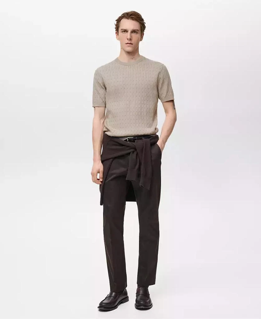 Mango Men's Braided Fine-Knit T-Shirt 4