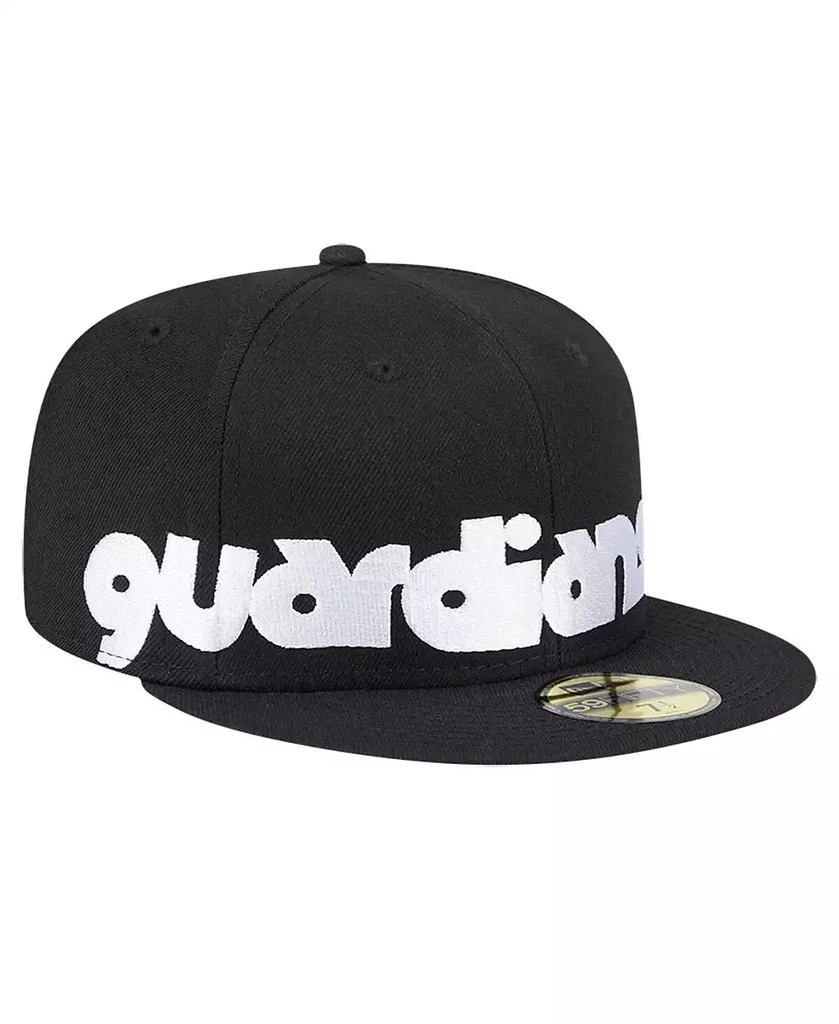 New Era Men's Black Cleveland Guardians Checkered Undervisor 59FIFTY Fitted Hat 1