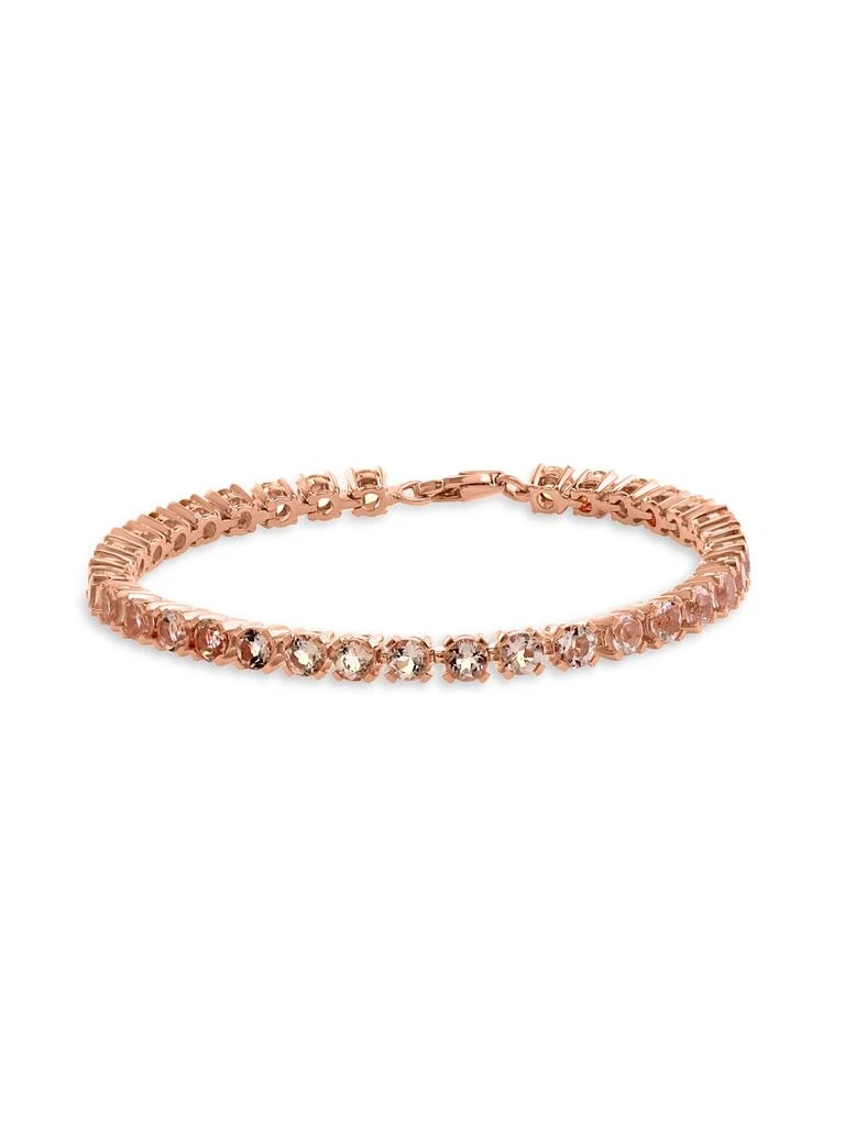 Effy ENY ENY Collection 925 Sterling Silver/14K Rose Gold-Plated, 8.30 TCW Morganite Bracelet