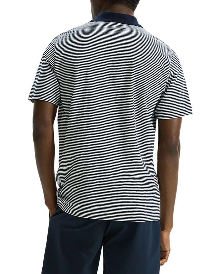 Theory Bron D Cotton Textured Stripe Regular Fit Polo Shirt 2