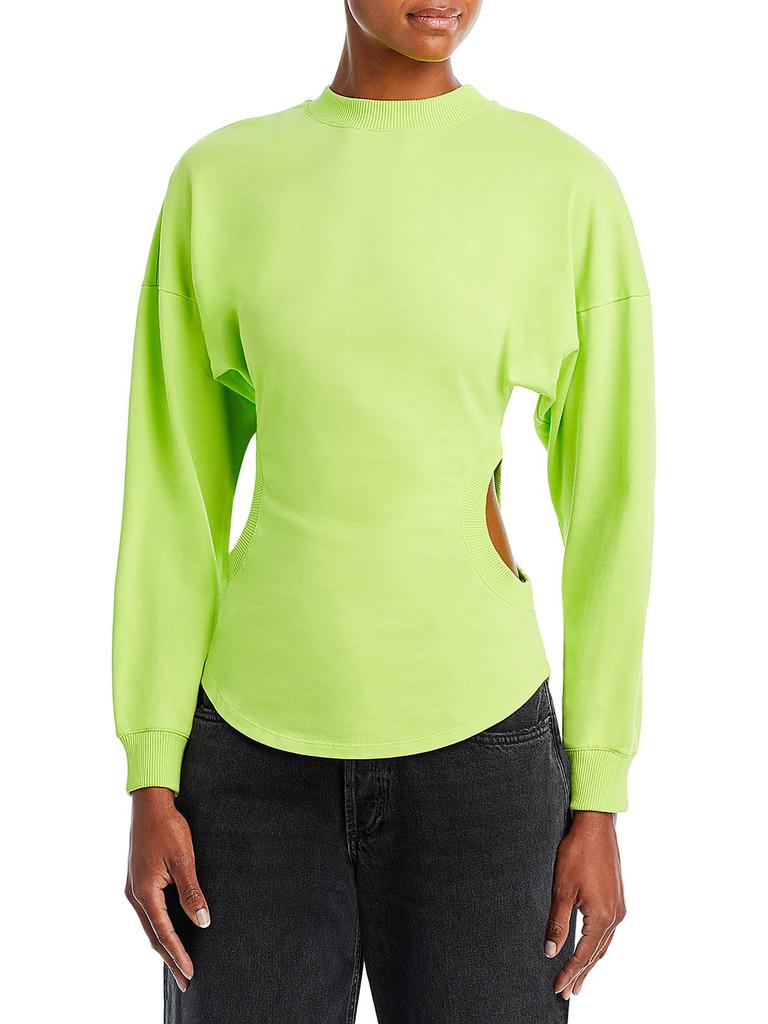 A.W.A.K.E MODE Womens Long Sleeve Ribbed Trim Pullover Top