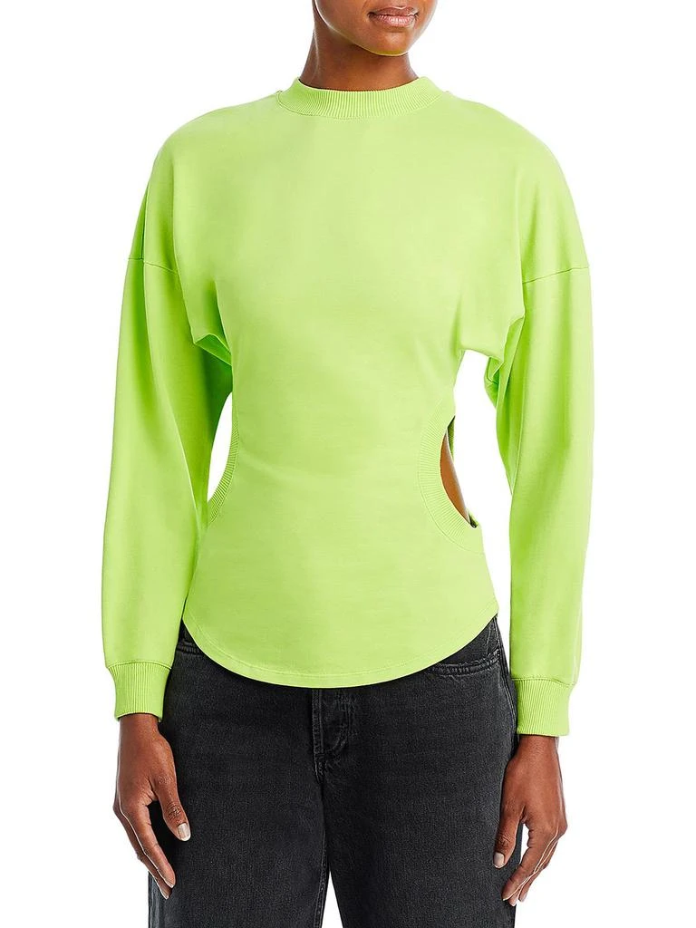 A.W.A.K.E MODE Womens Long Sleeve Ribbed Trim Pullover Top 1