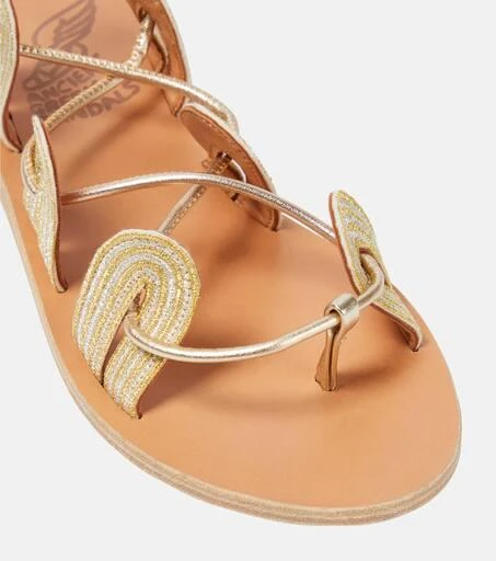 ANCIENT GREEK SANDALS Aristides metallic leather sandals 6