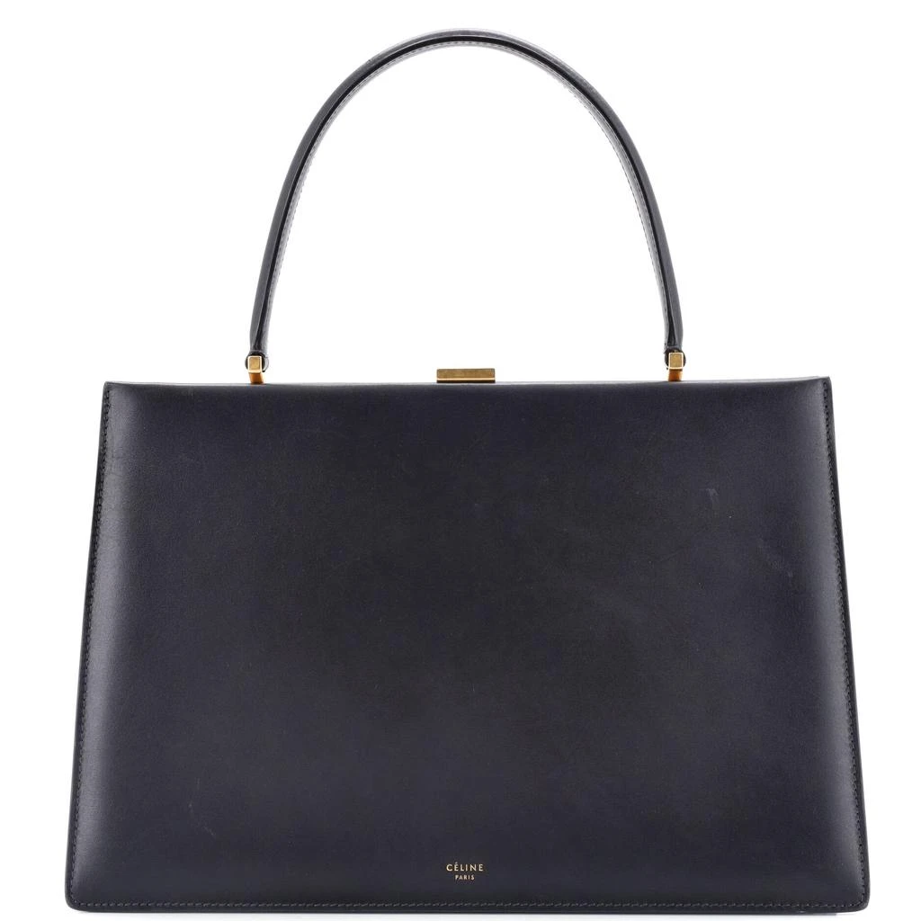 Celine Clasp Top Handle Bag Leather Medium 1