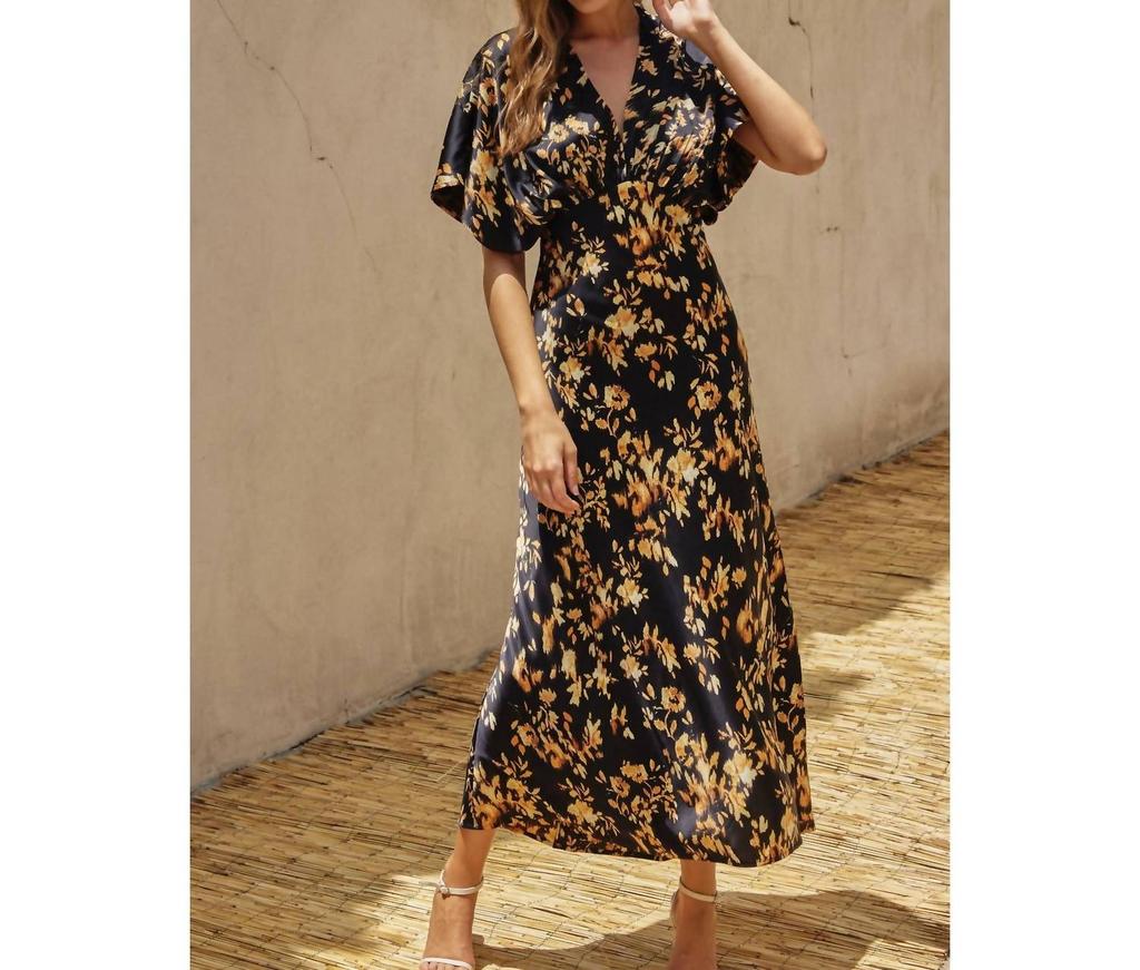 Dress Forum Dress Forum - Satin Blouson Maxi Dress