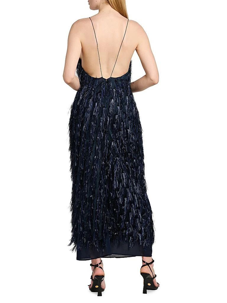 Stella McCartney Metallic Tinsel Midi-Slipdress 5