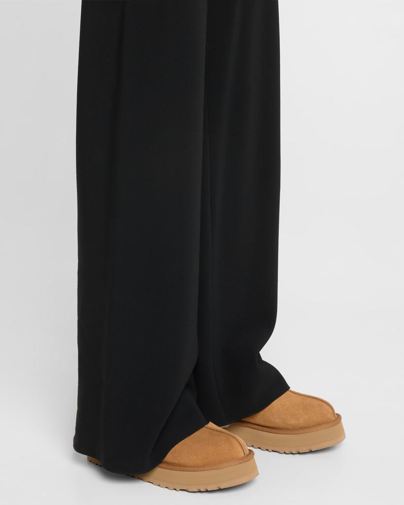 UGG Disquette Suede & Shearling Platform Slippers