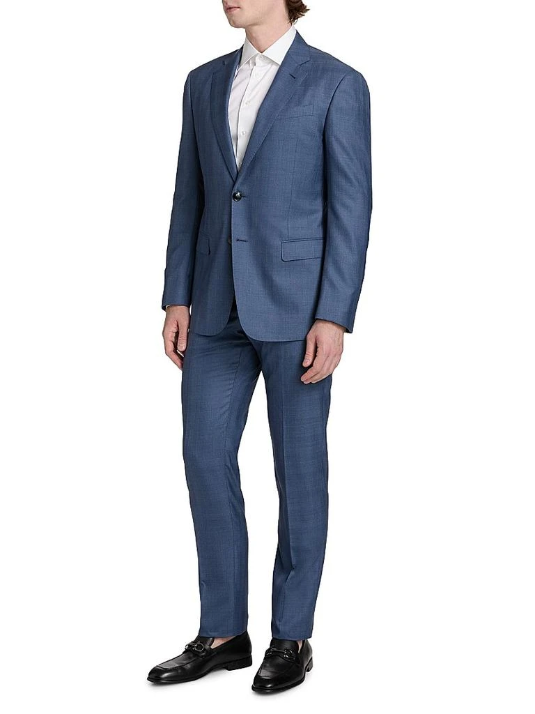 Giorgio Armani Plaid Wool-Silk Single-Breasted Suit 4