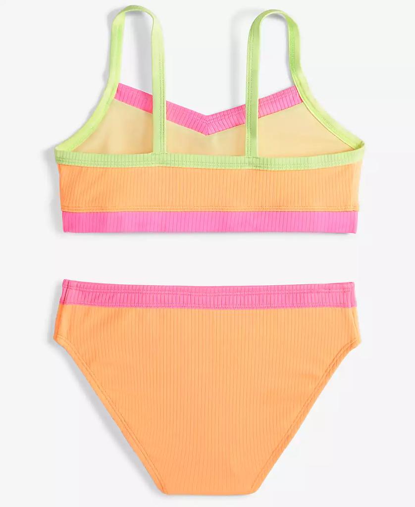 Breaking Waves Big Girls 2-Pc. Colorblocked Swimsuit